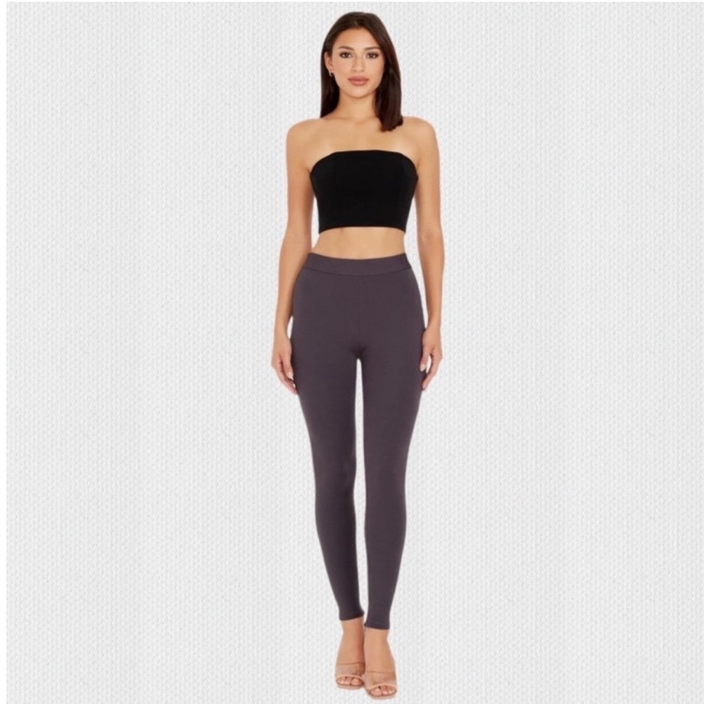 NWT Dress The Population Classic Ponte‎ Leggings Steel Gray Large